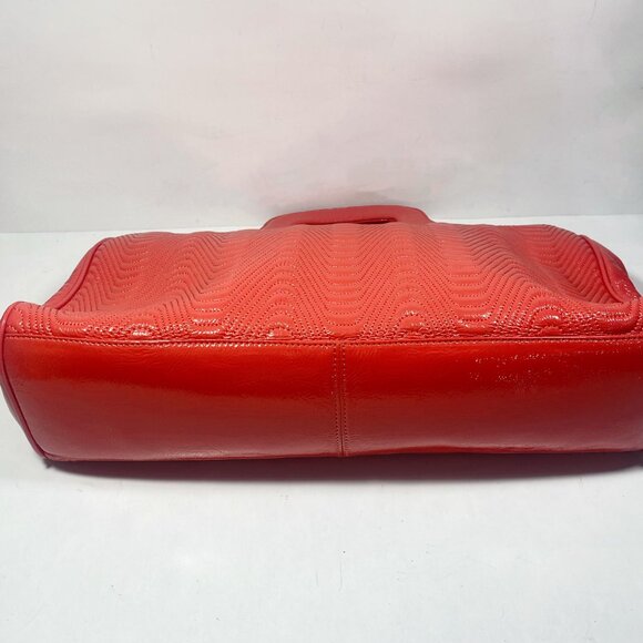 HOBO International Peach Patent Leather Quilted Clutch Tote Handbag - Picture 3 of 8